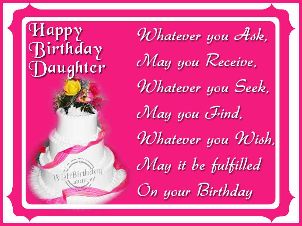 Birthday Wishes For Daughter  Birthday Images, Pictures