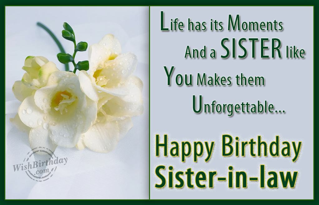 Birthday Wishes For Sister In Law - Birthday Images, Pictures