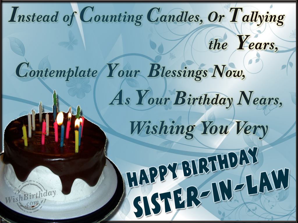 Birthday Wishes for Sister In Law - Birthday Cards, Greetings