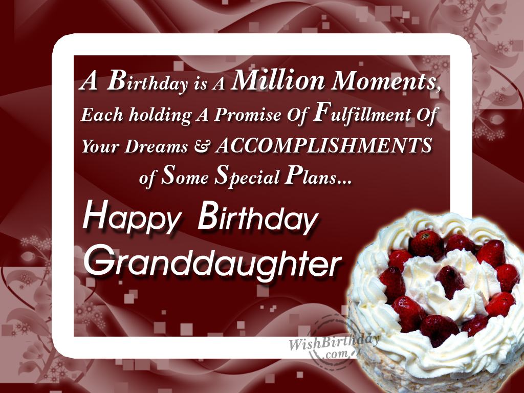 Wishing Happy Birthday To A Loving Grand Daughter - WishBirthday.com