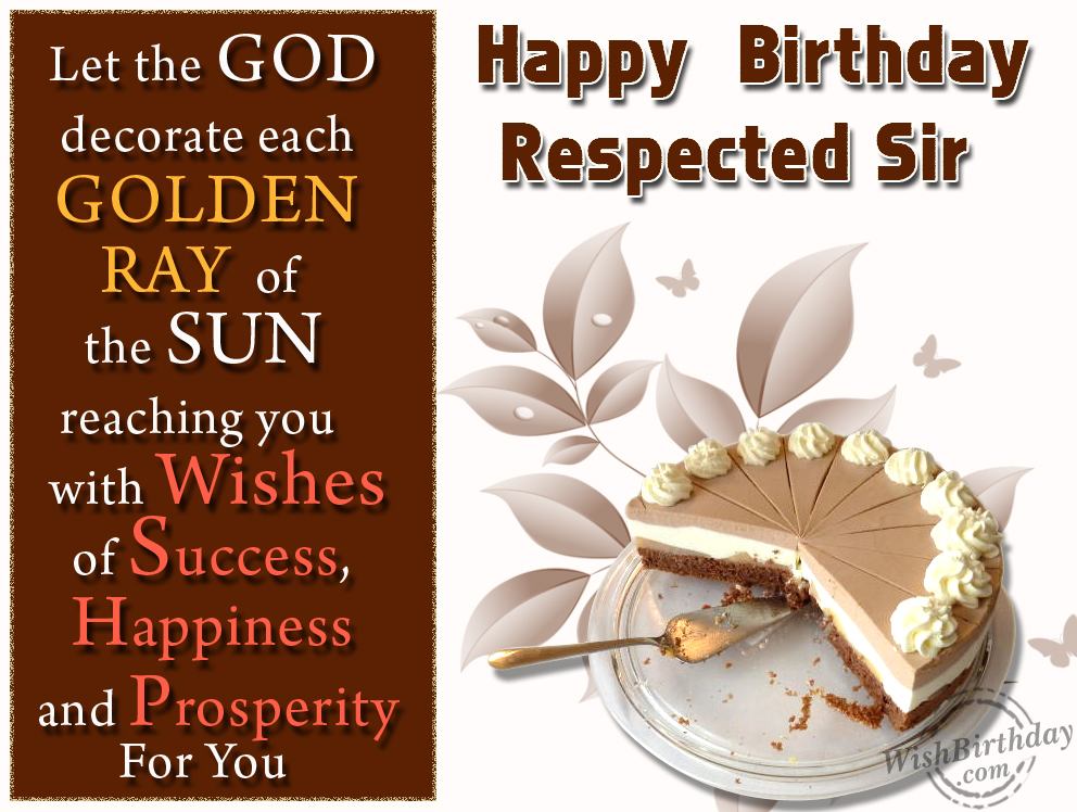 Happy Birthday Respected Sir - WishBirthday.com