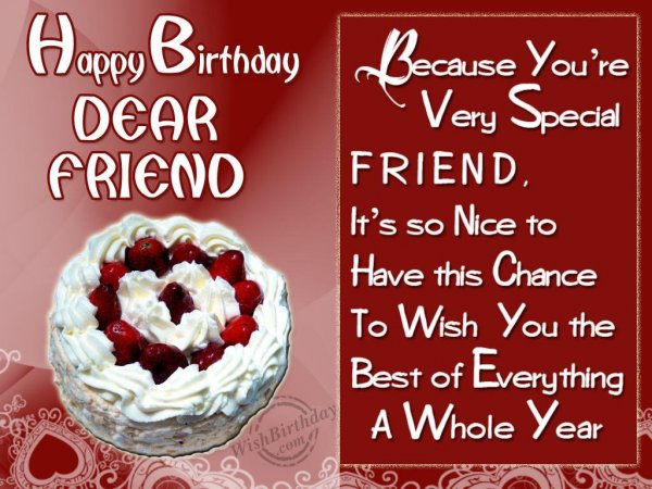 Special Birthday Wishes To A Special Friend