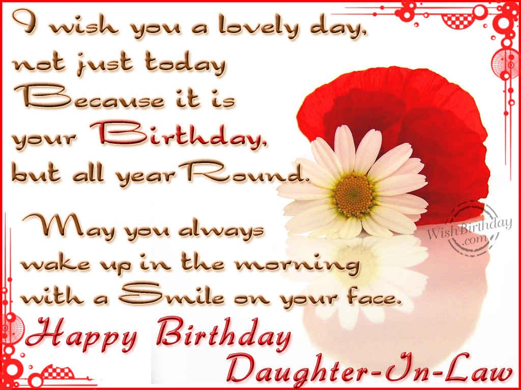 Wishing You A Very Happy Birthday Daughter-In-Law - Birthday Wishes