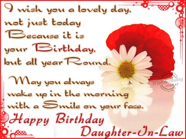 Wishing You A Very Happy Birthday Daughter-In-Law