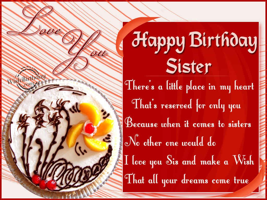 Happy Birthday Sister - WishBirthday.com