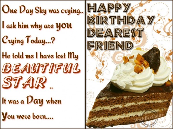 Wishing Happy Birthday To A Dearest  Friend