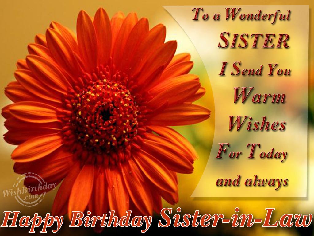 To A Wonderful Sister-in-law - Birthday Wishes, Happy Birthday ...