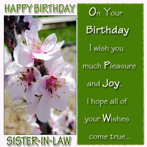 Wishing Happy Birthday To Caring Sister-in-law