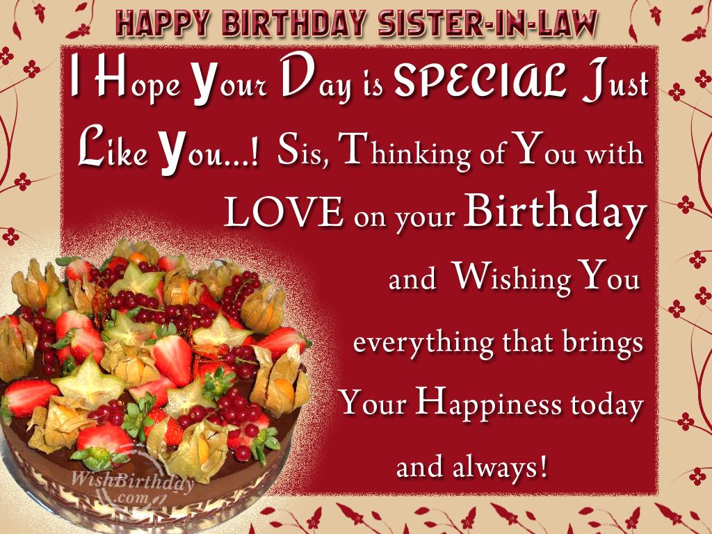 Wishing You Happy Birthday Sister-in-law - WishBirthday.com