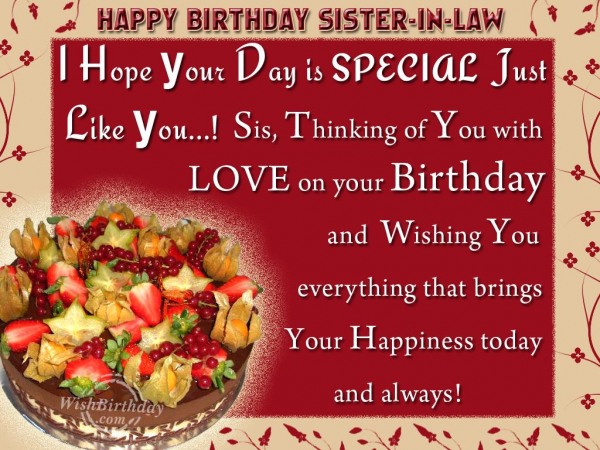 Wishing You Happy Birthday Sister-in-law