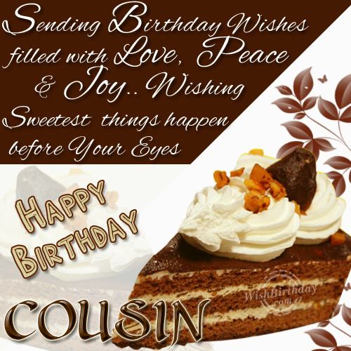 Happy Birthday Dear Cousin - WishBirthday.com