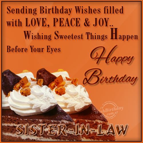 Wishing Happy Birthday To Dearest Sister-in-law