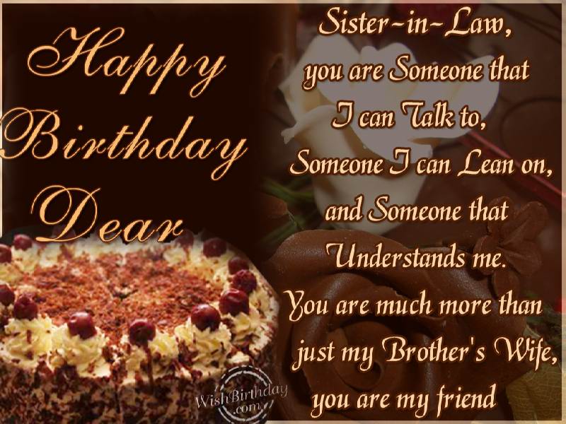 happy birthday to you sister in law