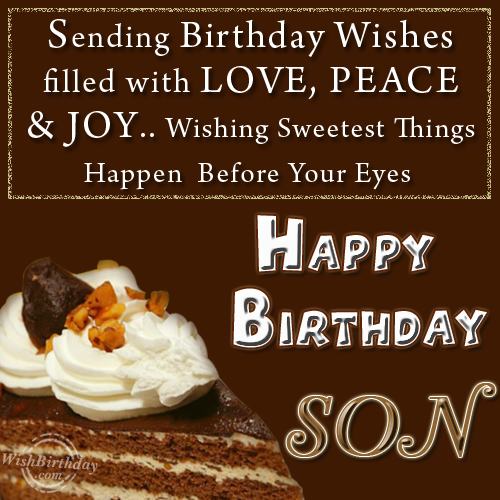 Wishing Happy Birthday To A Sweet Son