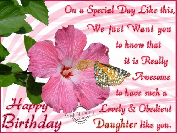 Happy Birthday To A Lovely Daughter