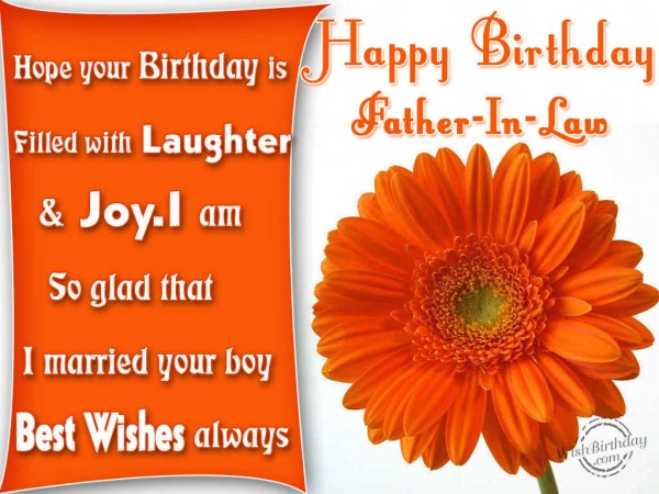 Birthday Wish To  Father-in-law From Daughter-in-law