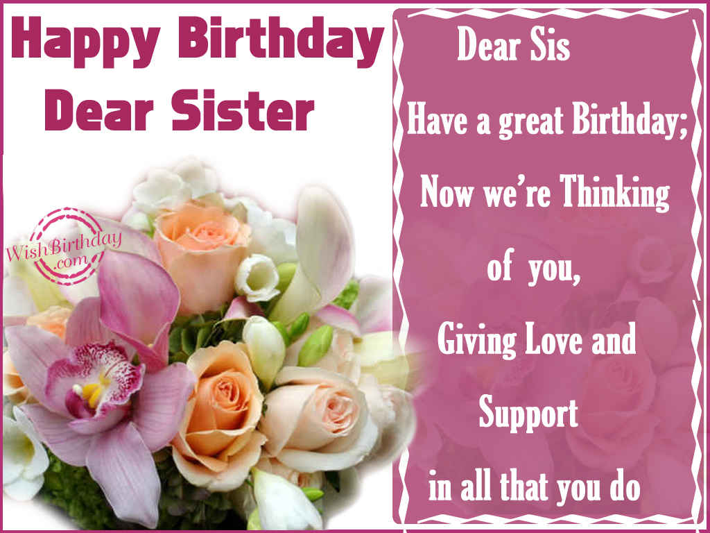 Happy Birthday Sister - WishBirthday.com