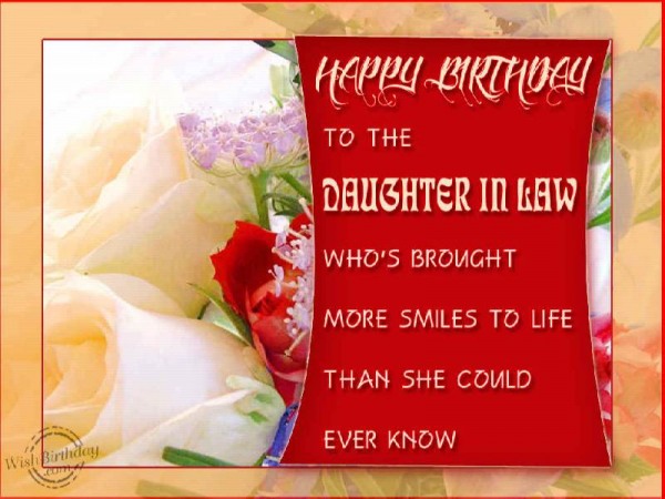 Happy Birthday To A Daughter-in-law