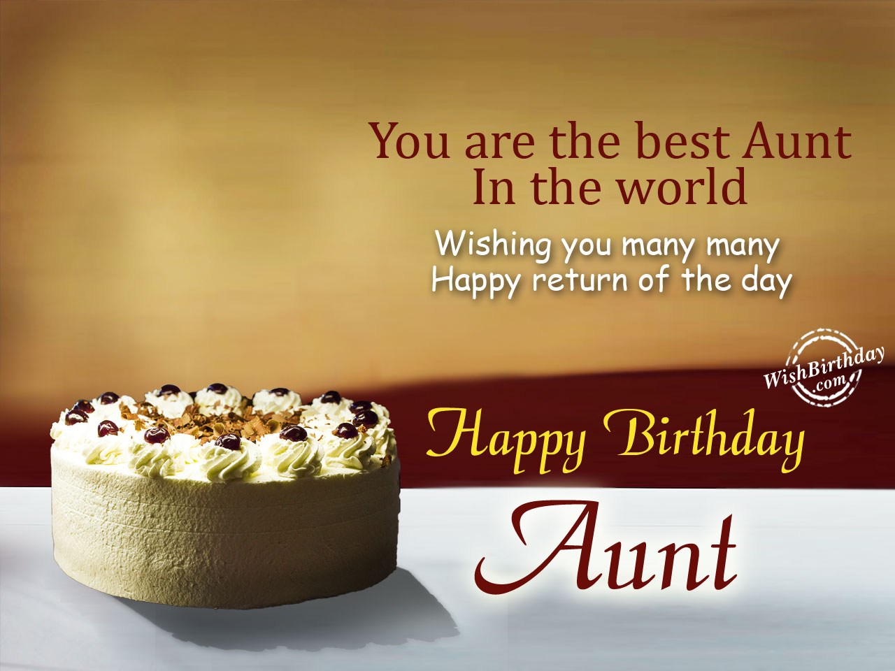 You are the best aunt in the world - Birthday Wishes, Happy 