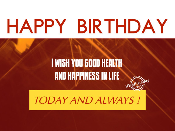I wish you good health,Happy Birthday-WB01