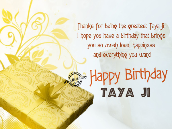 Taya ji , Wishing you happy birthday