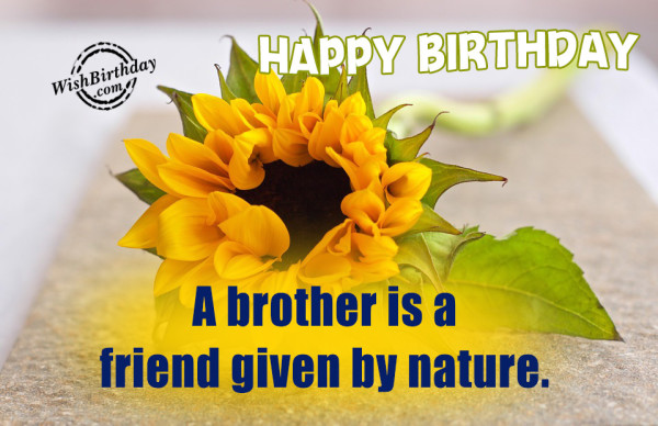 A Brother Is Like A Friend Give By Nature
