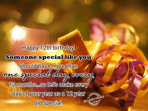 Happy Twelfth Birthday Somone Special Like You