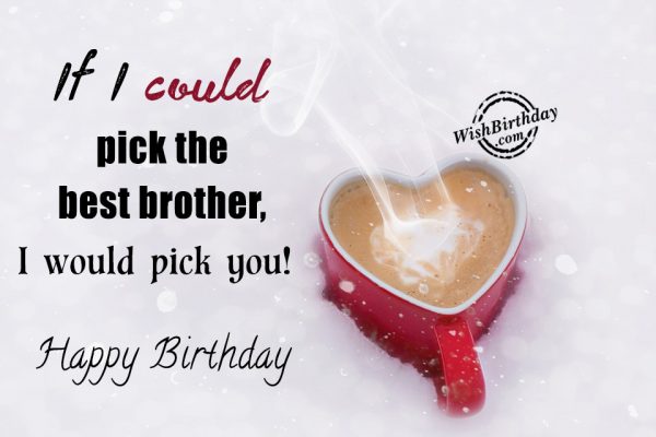 I Would Pick You - Happy Birthday Brother