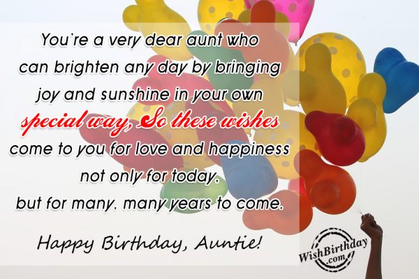 You Are A very Dear Aunt Who Can Brighten Any Day-wb124