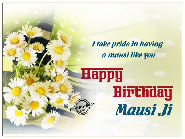 I take pride in having a mausi like you,Happy Birthday mausi Ji