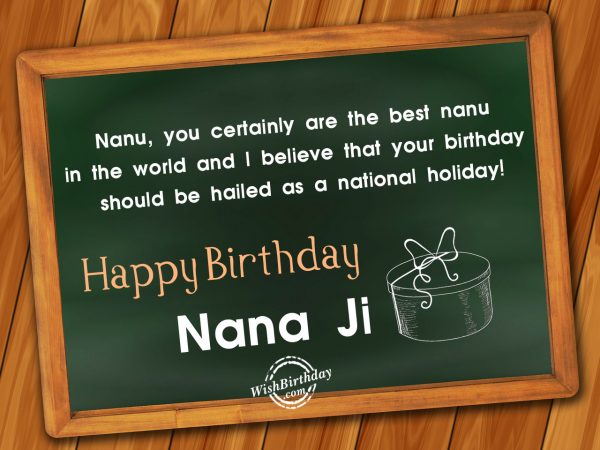 You are best nanu,Happy Birthday Nana Ji