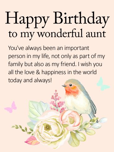 Happy Birthday To My Wonderful Aunt I Wish You All The Happiness